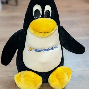 Plush Penguin Toy Mascot tux Mandrake Linux 14"